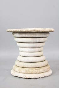 Mid-Century Modern Stacked Plaster Side Table Pedestal