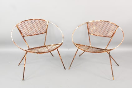 Pair of Outdoor "Radar" Chairs, Style of Maurizio Tempestini for Salterini