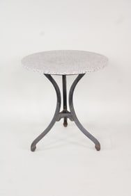 Cast Iron Ice Cream Parlor Bistro Table with Granite Top