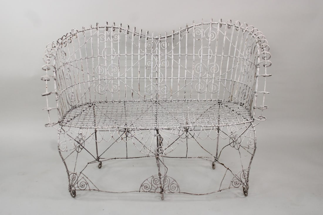 Victorian Wire Work Garden Settee (1 of 7)