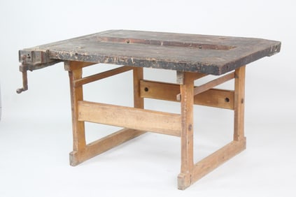 Butcher Block Top Work Bench with Vise