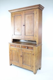 Primitive Wood Country Stepback Cupboard