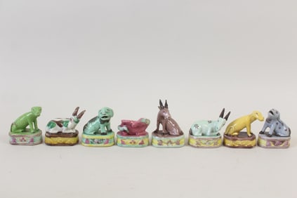 Collection of 8 Chinese Porcelain Animal Figures
