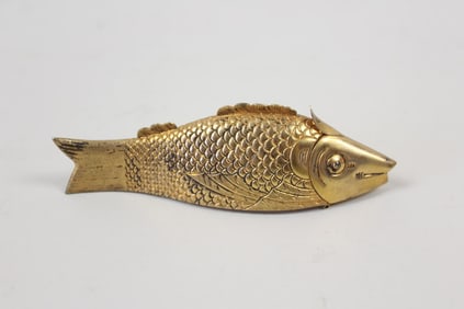 Henri Bendel Gold Wash Sterling Silver Fish Box