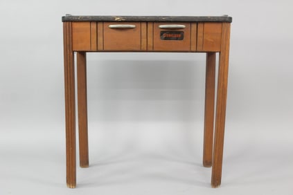 Art Deco Modecraft Barber Shop Sterilizer Cabinet Table