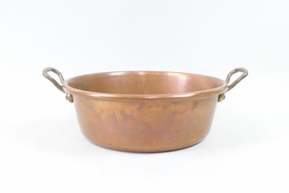 Large Double Handled Copper Jam Pan