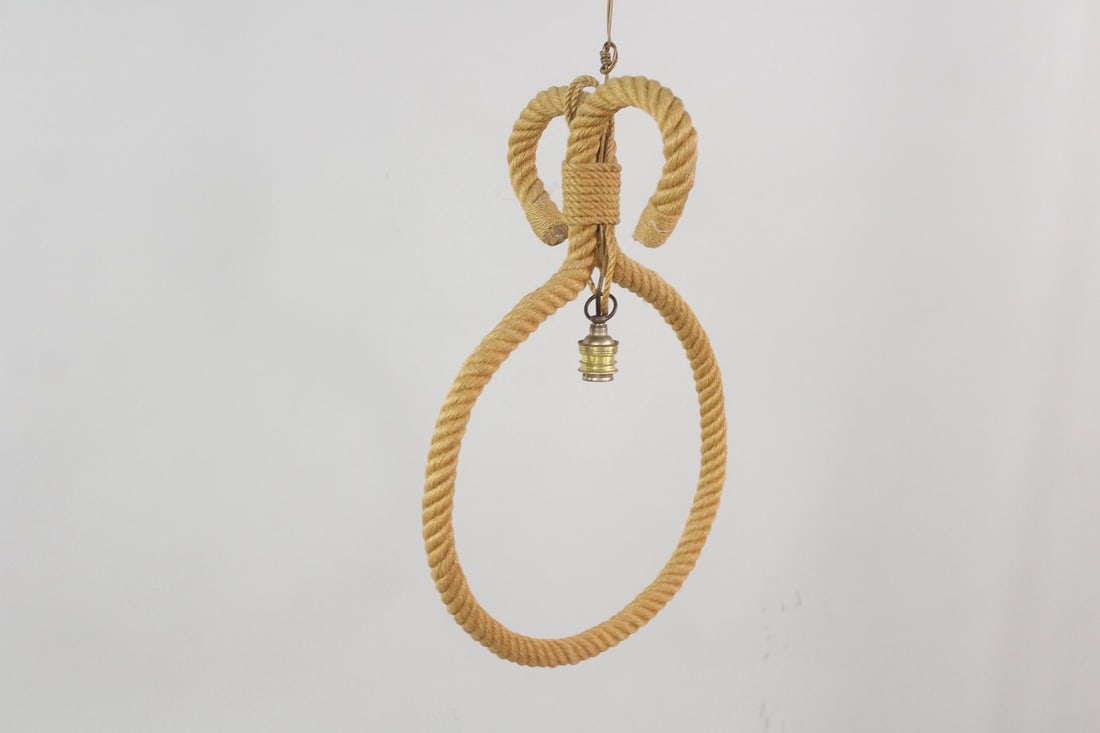 Rope Pendant Lamp, Style of Audoux & Minet (1 of 6)