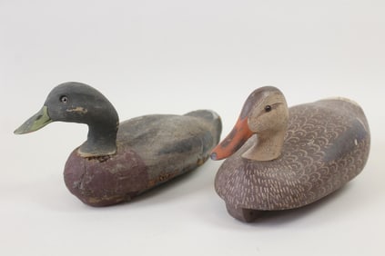 Pair of Folk Art Duck Decoys, Ken Harris