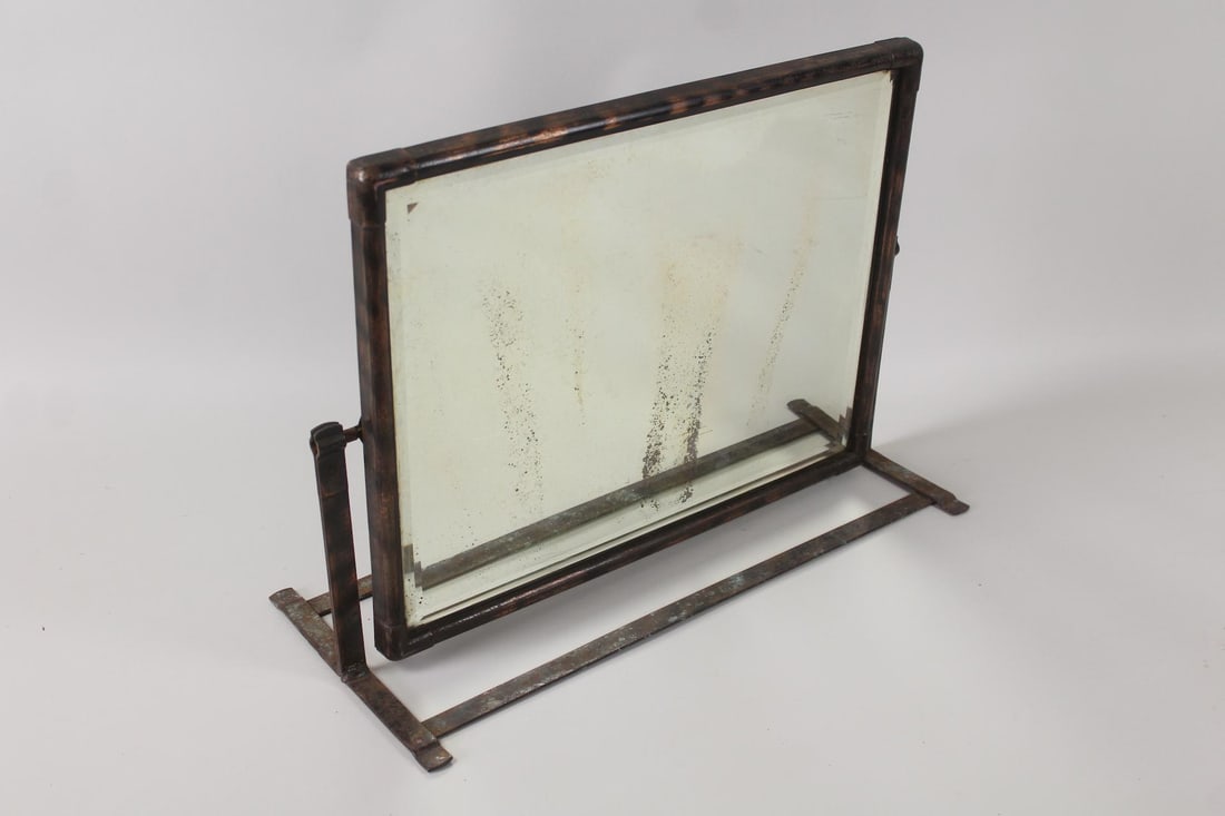 Metal Vanity or Shoe Store Mirror with Japanned Finish (1 of 11)