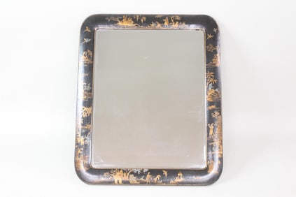 Chinoiserie Lacquered and Gilt Wall Mirror