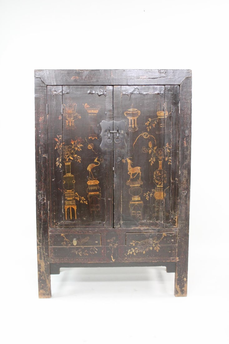 Chinese Gilt & Black Lacquer Cabinet (1 of 18)