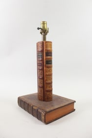 French Leather Book Lamp