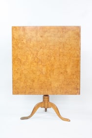 Swedish Burl Wood Tilt Top Table
