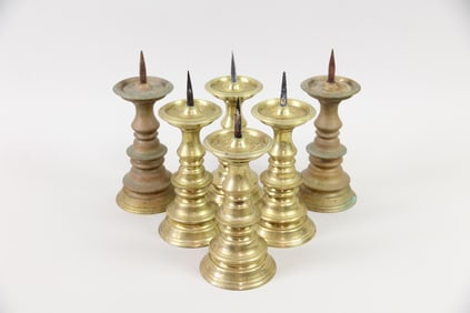 Lot of 6 Brass Williamsburg Colonial Style Candle Sticks
