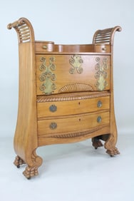 Art Nouveau Wooden Secretary Desk Cabinet