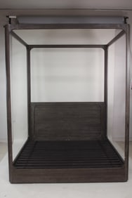 Restoration Hardware Black Oak Canopy Bed