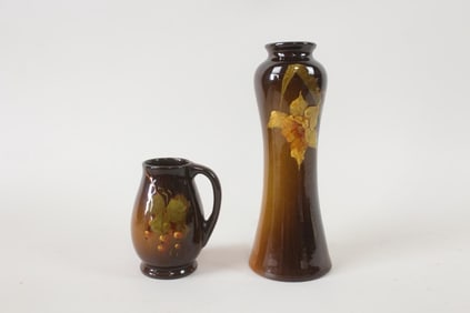 Lot of 2 Floral Vessels J.B. Owens 'Utopian' Vase