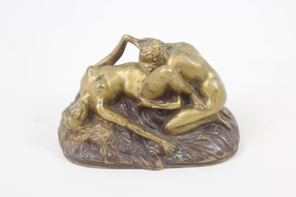 Small Erotic Bronze Sculpture of Women, Attr. Jean-Jacques Pradier