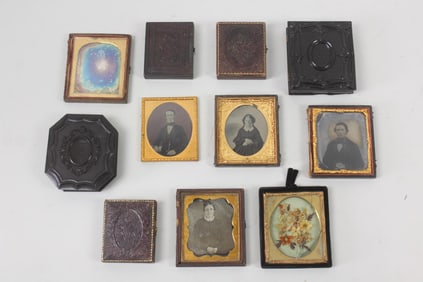 Group of 9 Cased Photographic Images, Dags, Ambros