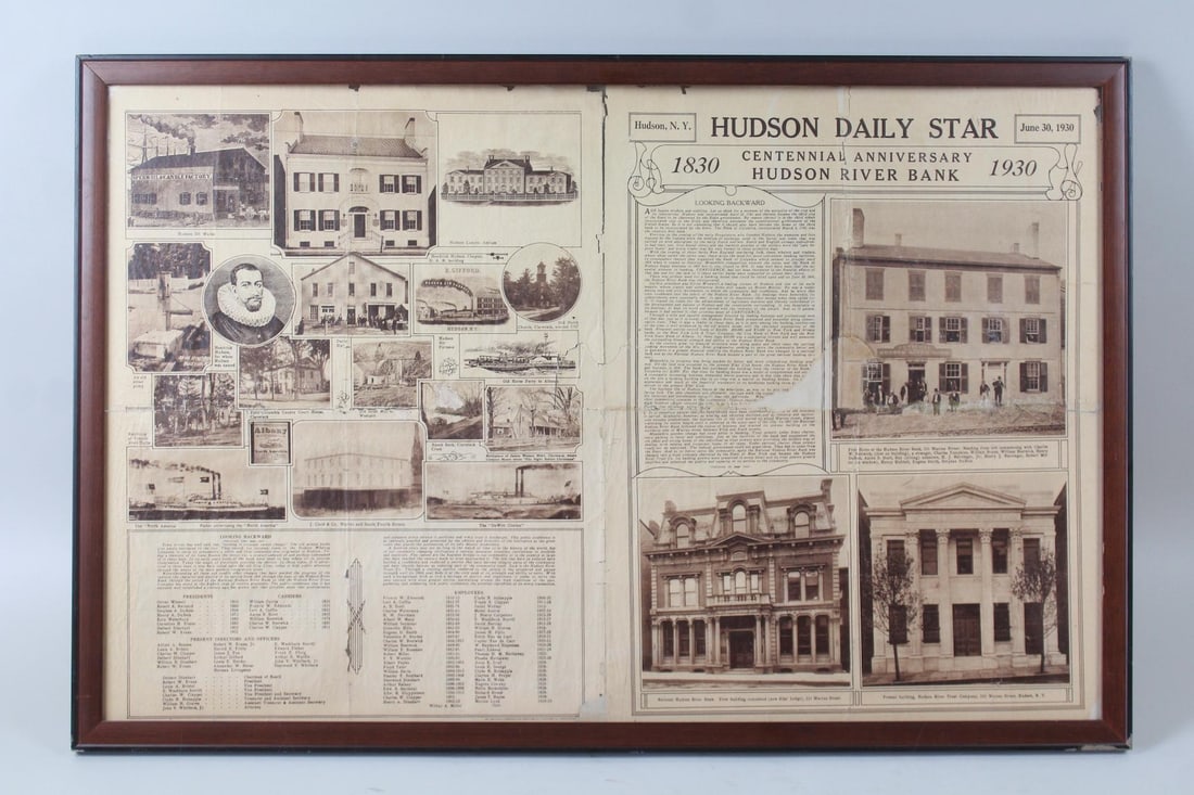 Framed Double Sided Hudson NY Daily Star Newspaper 1930 (1 of 13)