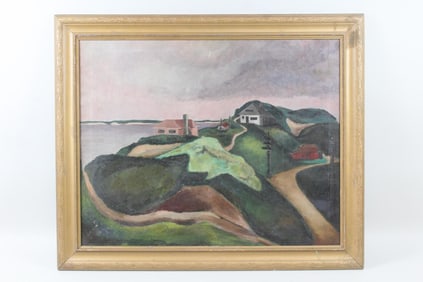 Doris Meltzer Landscape Painting, Nantucket 1941