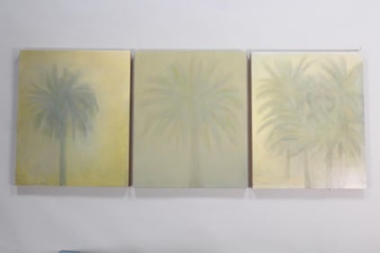 Lot of 3 Clark Murray Expressionist Paintings, Palm Trees, 1 of 2