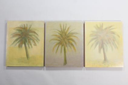 Lot of 3 Clark Murray Expressionist Paintings, Palm Trees, 2 of 2