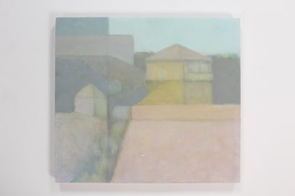 Clark Murray Expressionist Painting, Building in Muted Colors