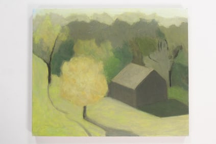 Clark Murray Expressionist Painting, Building in a Landscape