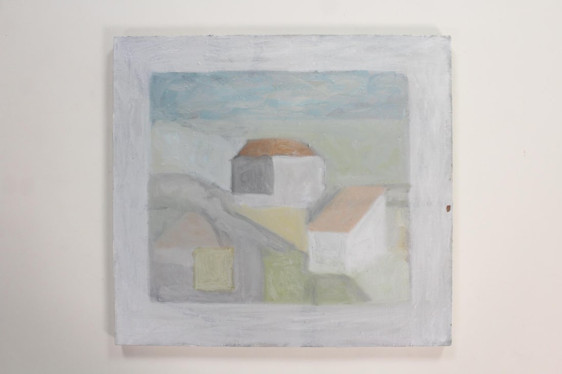 Clark Murray Expressionist Painting, Buildings in Muted Colors (1 of 6)