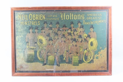 Framed Holton's Band Instruments Advertising Poster