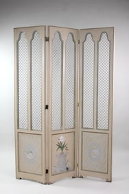 3-Panel Scenic Painted Room Divider Screen
