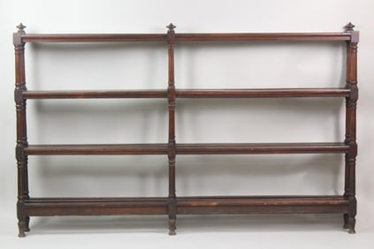 Antique Turned Wood Shoe Display Shelf