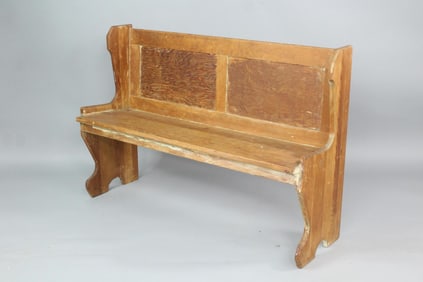 Primitive Wooden Church Pew Bench