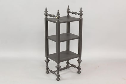 Ebonized Wood 3 Tier Etagere Shelf