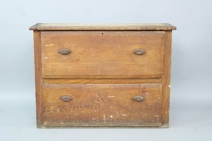Primitive Pine Chunky 2 Drawer Store Cabinet