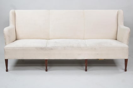 Swedish 3-Seat Suede Sofa, Manner of Fritz Henningsen
