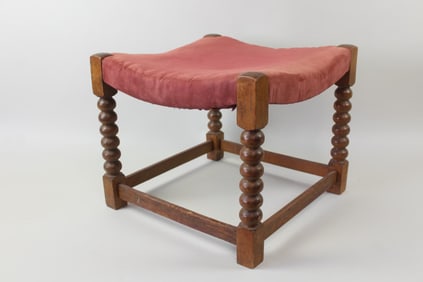 Arts & Crafts Style Turned Wood Stool