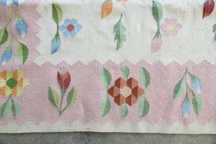 Floral Folk Style Kilim Area Rug, 8x10