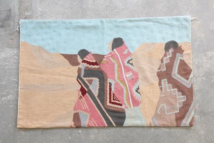 Irene Klar Embroidered Tapestry Southwest Native American