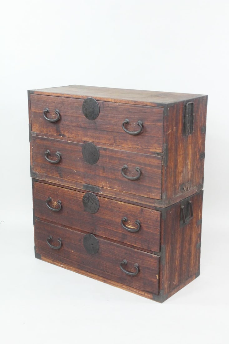 Japanese 2-Piece Tansu Chest of Drawers (1 of 11)