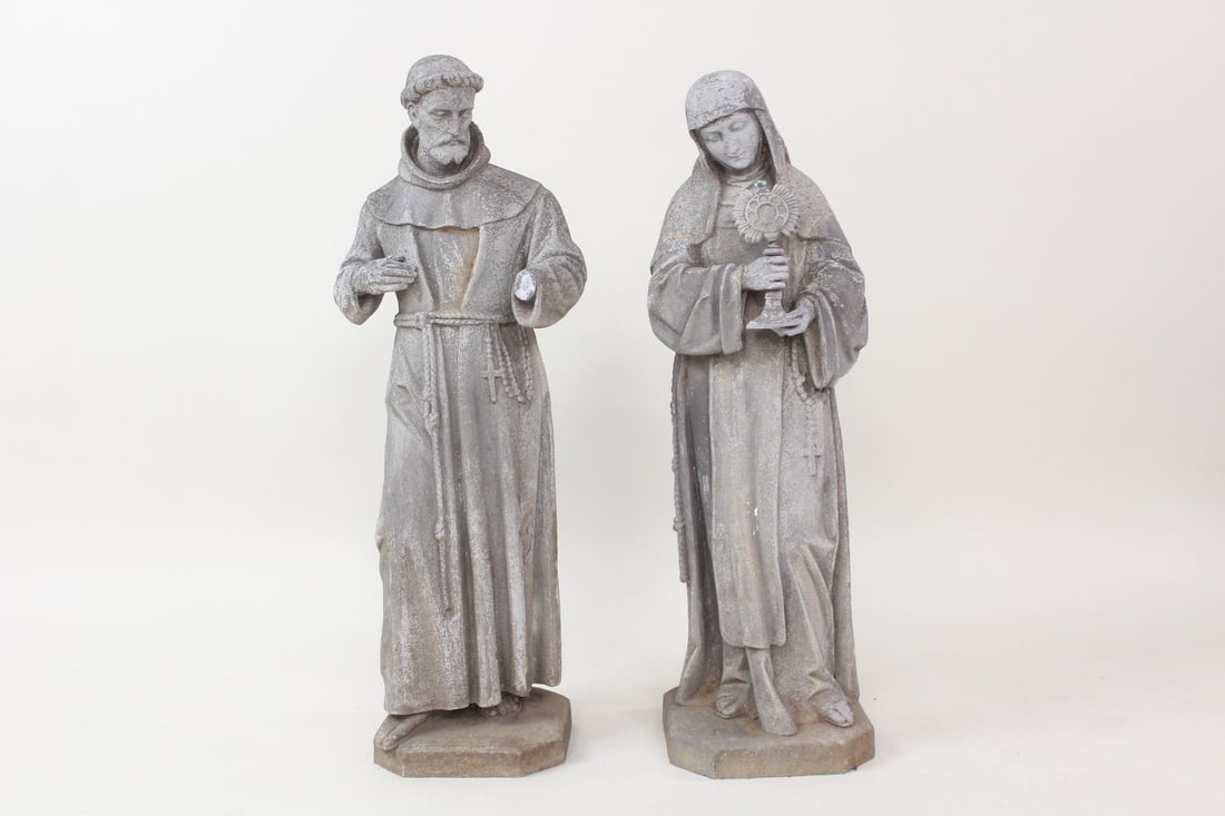 Pair of Religious Zinc Garden Statues, N. Serf, N.Y. (1 of 10)