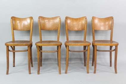 Set of 4 Astra Bentwood Bistro Chairs, Thonet Style