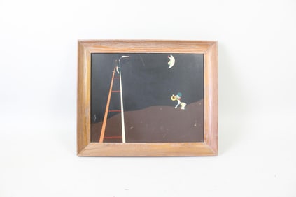 Framed Joan Miro Print "Dog Barking at the Moon"
