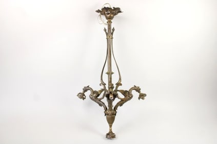 3-Arm Metal Chandelier with Dragons