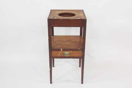 Primitive Wooden Washstand with Drawer