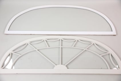 7 ft. Wooden Architectural Demilune Windows, 2 Pieces