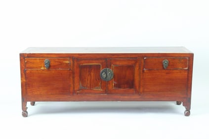 Small Antique Chinese Low Wooden Cabinet