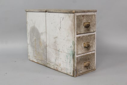 Industrial Counter Top Wooden 3 Drawer Cabinet