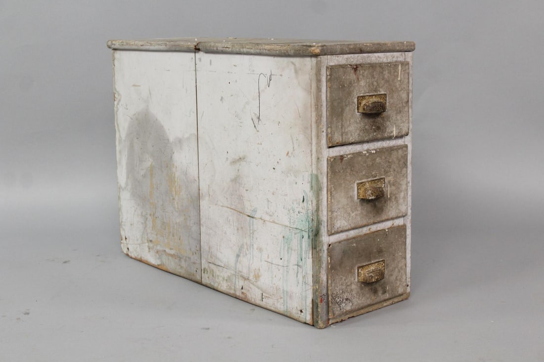 Industrial Counter Top Wooden 3 Drawer Cabinet (1 of 8)